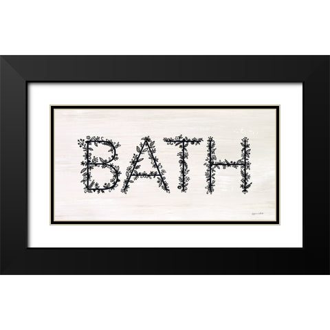 Bath Sign Black Modern Wood Framed Art Print with Double Matting by LaPoint, Annie