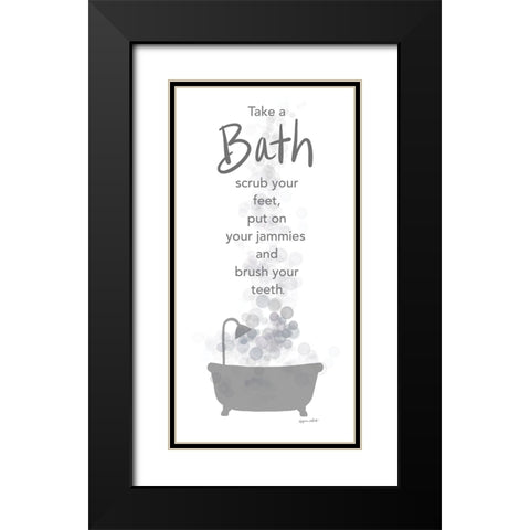 Take a Bath Black Modern Wood Framed Art Print with Double Matting by LaPoint, Annie