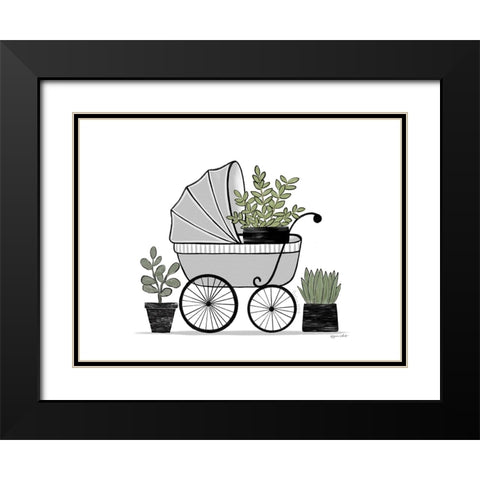 Babys Carriage Black Modern Wood Framed Art Print with Double Matting by LaPoint, Annie