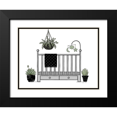 Babys Crib Black Modern Wood Framed Art Print with Double Matting by LaPoint, Annie
