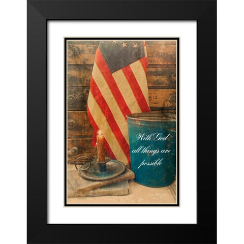With God All Things are Possible Black Modern Wood Framed Art Print with Double Matting by Smith, Anthony