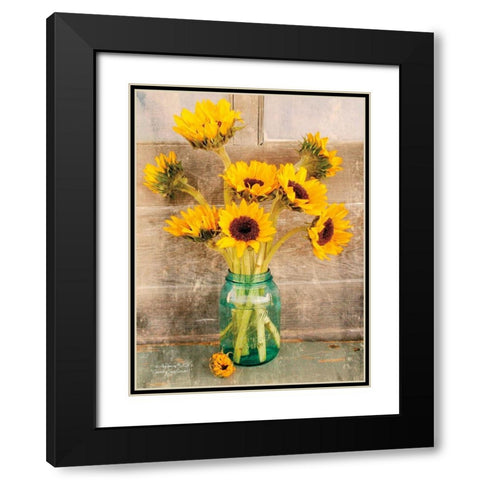 Country Sunflowers I Black Modern Wood Framed Art Print with Double Matting by Smith, Anthony