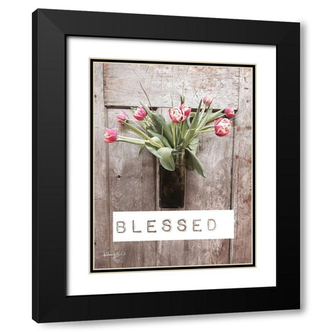 Blessed Tulips Black Modern Wood Framed Art Print with Double Matting by Smith, Anthony