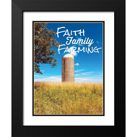 Faith, Family, Farming Silo Black Modern Wood Framed Art Print with Double Matting by Smith, Anthony