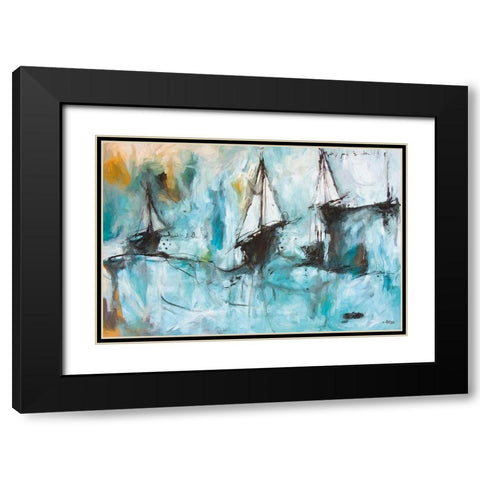 To Cross the Storm Black Modern Wood Framed Art Print with Double Matting by Rodridgue, Annie