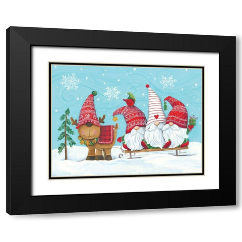 Elf Gnome with Lights Black Modern Wood Framed Art Print with Double Matting by Kater, Diane