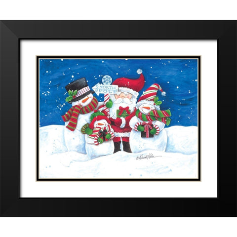 North Pole Friends Black Modern Wood Framed Art Print with Double Matting by Kater, Diane