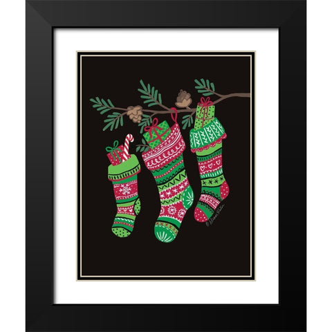 Stockings Trio    Black Modern Wood Framed Art Print with Double Matting by Kater, Diane