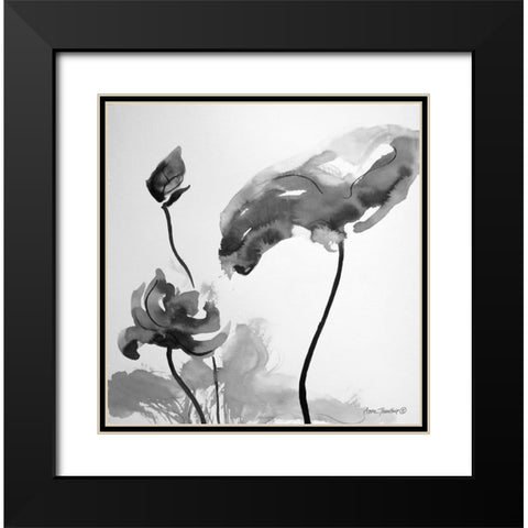 Lotus Flowers II    Black Modern Wood Framed Art Print with Double Matting by Thouthip, Anne