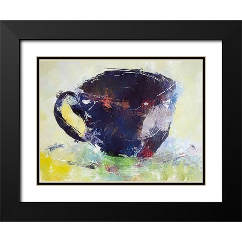 A Cup of Coffee Black Modern Wood Framed Art Print with Double Matting by Thouthip, Anne