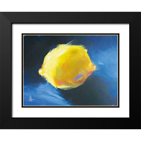 Lemon Glow Black Modern Wood Framed Art Print with Double Matting by Thouthip, Anne