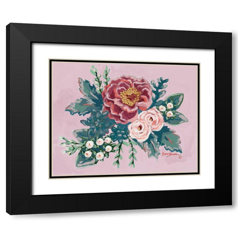 Peony Spring  Black Modern Wood Framed Art Print with Double Matting by Baker, Sara