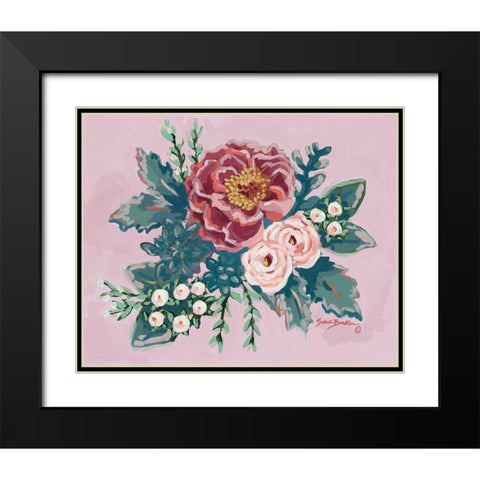 Peony Spring  Black Modern Wood Framed Art Print with Double Matting by Baker, Sara