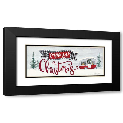 Merry Christmas Camper   Black Modern Wood Framed Art Print with Double Matting by Baker, Sara