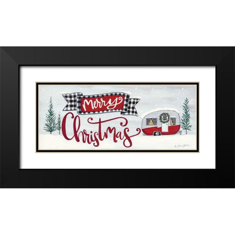 Merry Christmas Camper   Black Modern Wood Framed Art Print with Double Matting by Baker, Sara