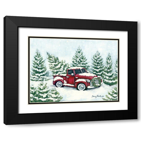 Tree Farm Tradition Black Modern Wood Framed Art Print with Double Matting by Baker, Sara