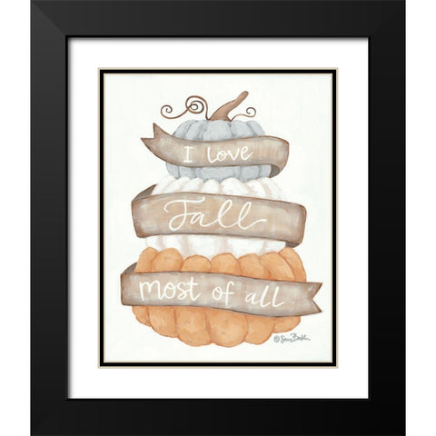 I Love Fall    Black Modern Wood Framed Art Print with Double Matting by Baker, Sara