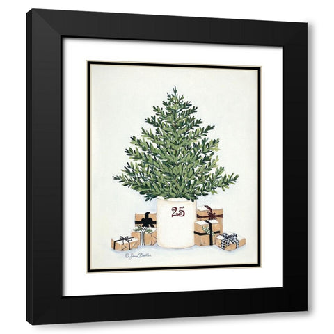 Country Crock Christmas Tree   Black Modern Wood Framed Art Print with Double Matting by Baker, Sara