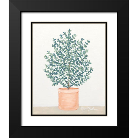 Eucalyptus Black Modern Wood Framed Art Print with Double Matting by Baker, Sara