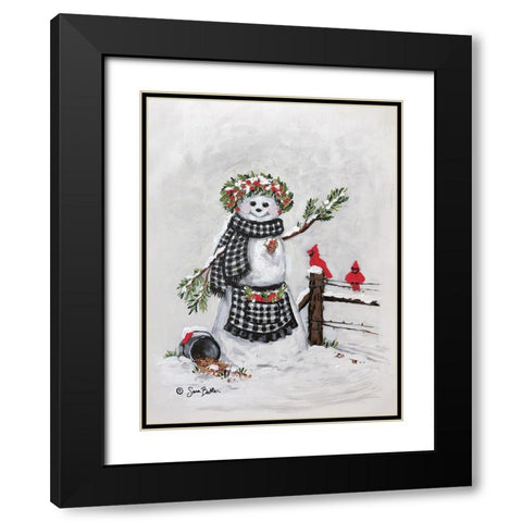 Frosty Friends II Black Modern Wood Framed Art Print with Double Matting by Baker, Sara