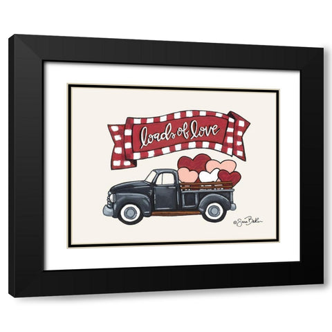Loads of Love Truck Black Modern Wood Framed Art Print with Double Matting by Baker, Sara