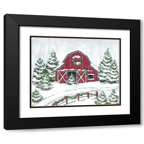 Tree Farm Barn Black Modern Wood Framed Art Print with Double Matting by Baker, Sara