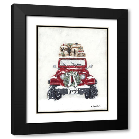 Snow Day Delivery Black Modern Wood Framed Art Print with Double Matting by Baker, Sara