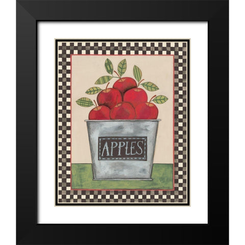 Bucket of Apples Black Modern Wood Framed Art Print with Double Matting by Deming, Bernadette