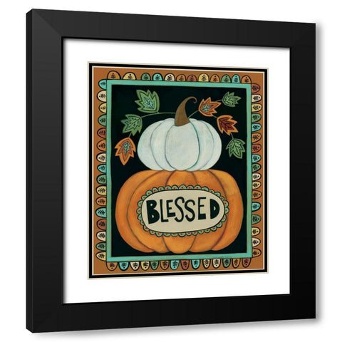 Blessed Pumpkins Black Modern Wood Framed Art Print with Double Matting by Deming, Bernadette