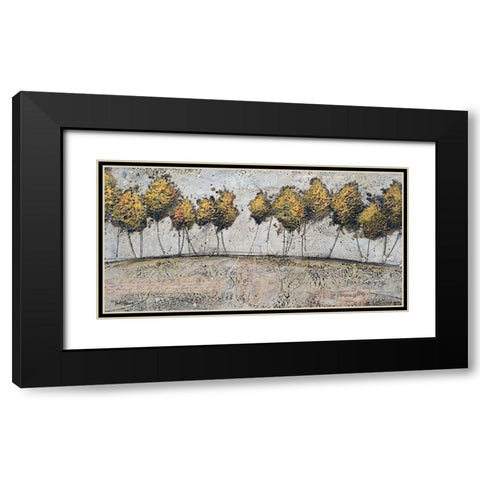 A Route of Gold Black Modern Wood Framed Art Print with Double Matting by Hallowell, Britt