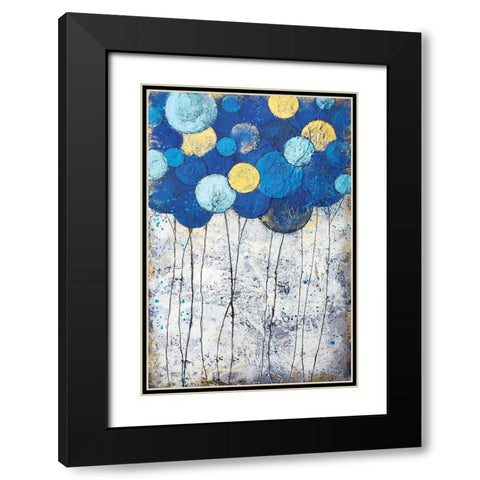 Bubble Trees Magic Black Modern Wood Framed Art Print with Double Matting by Hallowell, Britt