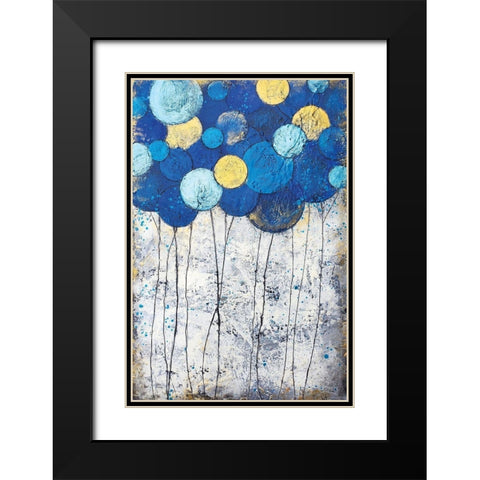 Bubble Trees Magic Black Modern Wood Framed Art Print with Double Matting by Hallowell, Britt