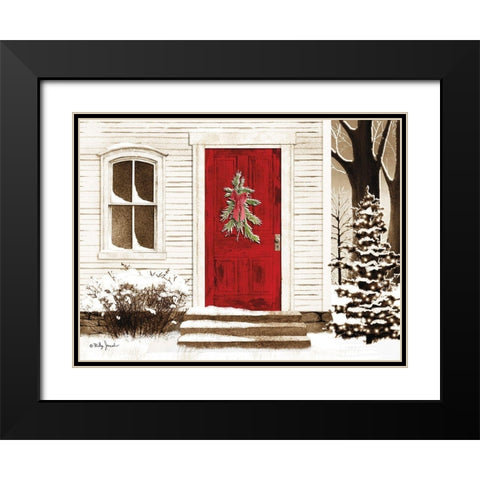 Red Door Black Modern Wood Framed Art Print with Double Matting by Jacobs, Billy
