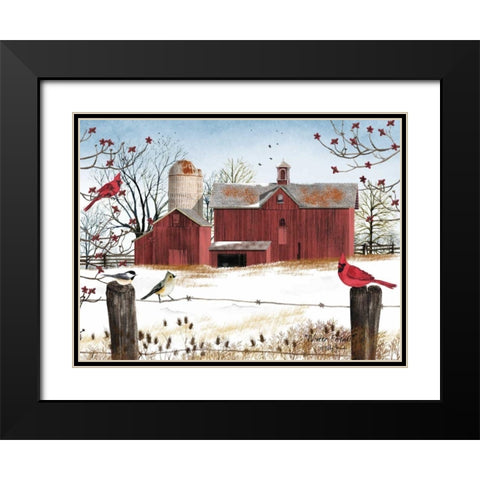 Winter Friends Black Modern Wood Framed Art Print with Double Matting by Jacobs, Billy