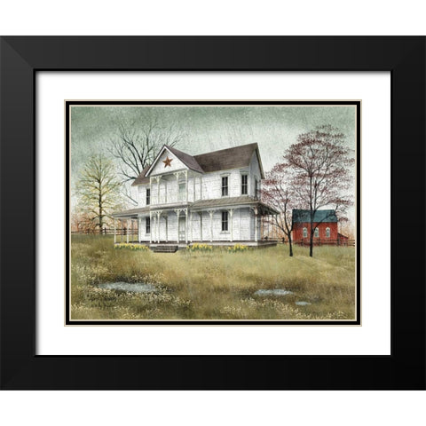 April Showers Black Modern Wood Framed Art Print with Double Matting by Jacobs, Billy