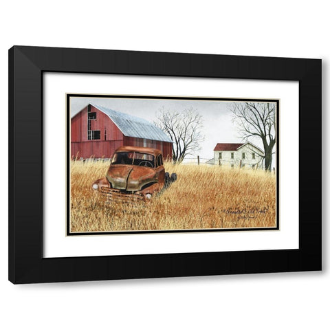 Granddads Ole Truck Black Modern Wood Framed Art Print with Double Matting by Jacobs, Billy