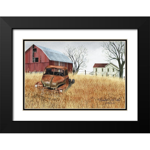 Granddads Ole Truck Black Modern Wood Framed Art Print with Double Matting by Jacobs, Billy