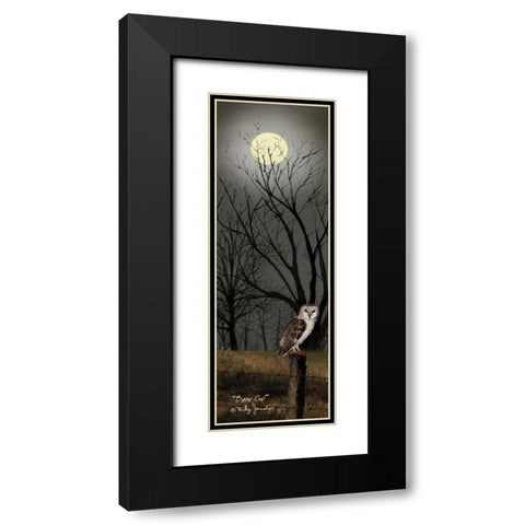 Barn Owl Black Modern Wood Framed Art Print with Double Matting by Jacobs, Billy