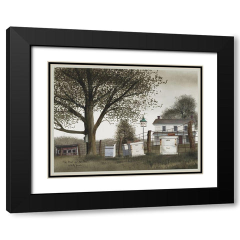 Birds and Bees            Black Modern Wood Framed Art Print with Double Matting by Jacobs, Billy