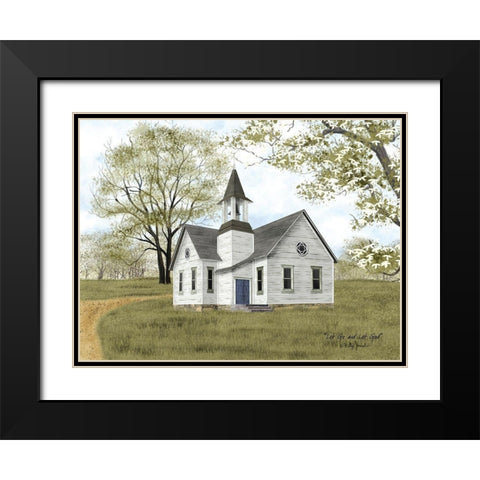 Let Go and Let God Black Modern Wood Framed Art Print with Double Matting by Jacobs, Billy