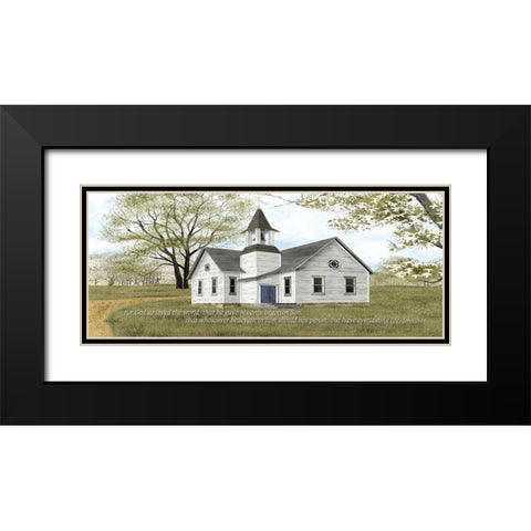 For God so Loved Black Modern Wood Framed Art Print with Double Matting by Jacobs, Billy