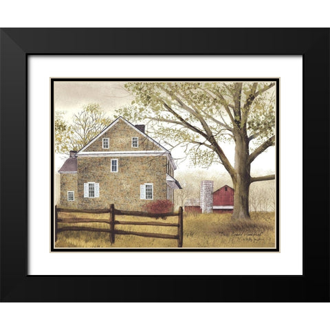 Bucks County Homestead Black Modern Wood Framed Art Print with Double Matting by Jacobs, Billy