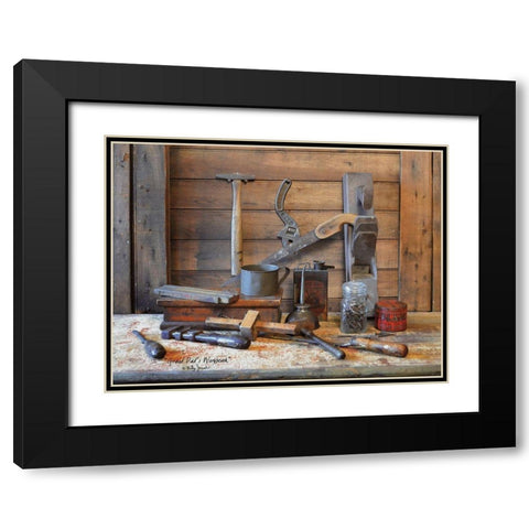 Grand Dads Work Bench Black Modern Wood Framed Art Print with Double Matting by Jacobs, Billy