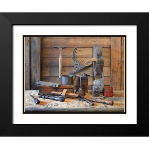 Grand Dads Work Bench Black Modern Wood Framed Art Print with Double Matting by Jacobs, Billy