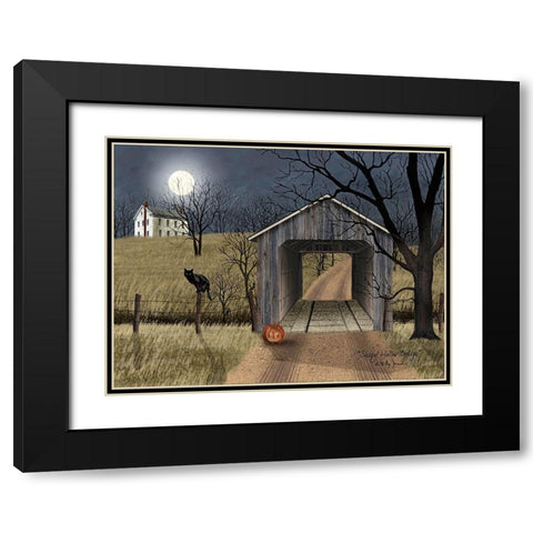 Sleepy Hollow Bridge Black Modern Wood Framed Art Print with Double Matting by Jacobs, Billy