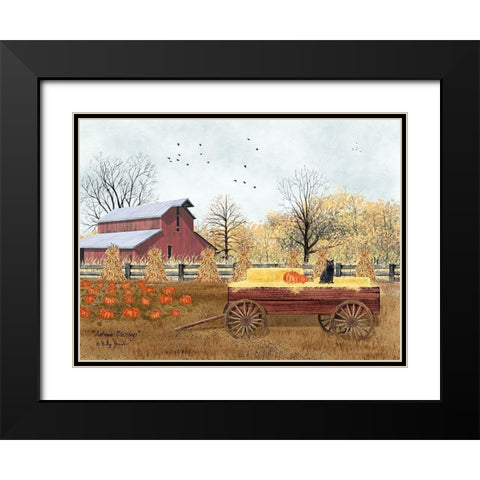 Autumn Blessings Black Modern Wood Framed Art Print with Double Matting by Jacobs, Billy