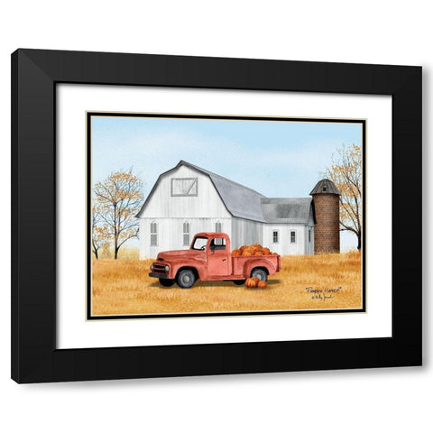 Pumpkin Harvest Black Modern Wood Framed Art Print with Double Matting by Jacobs, Billy