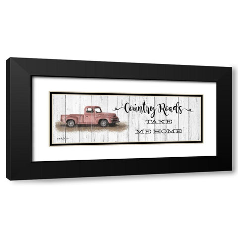 Country Roads Black Modern Wood Framed Art Print with Double Matting by Jacobs, Billy