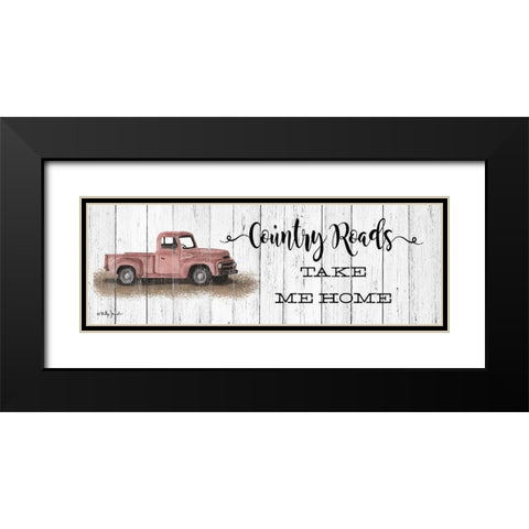 Country Roads Black Modern Wood Framed Art Print with Double Matting by Jacobs, Billy