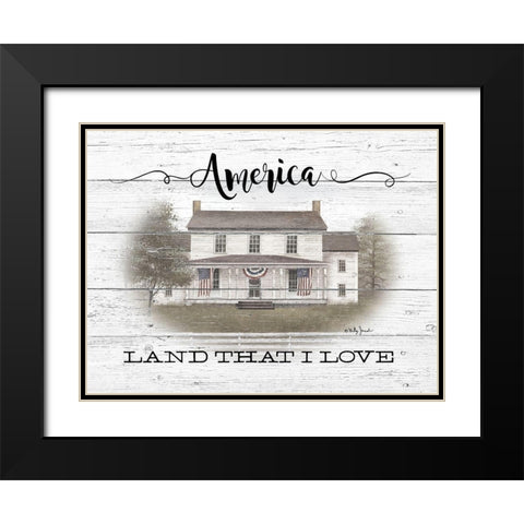 America Black Modern Wood Framed Art Print with Double Matting by Jacobs, Billy